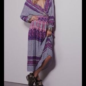 Elegant Purple and Pink Maxi Dress